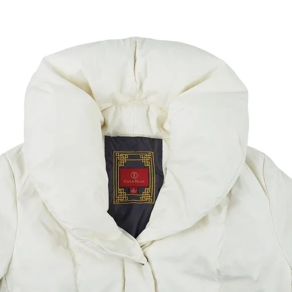 Cole Haan Women's Large Fill 80% Down, 20% Feather Coat Ivory Cream Jacket EUC - Picture 3 of 16